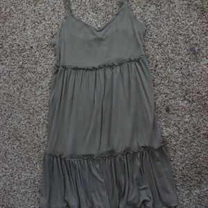 Olive Green Flowy Dress
